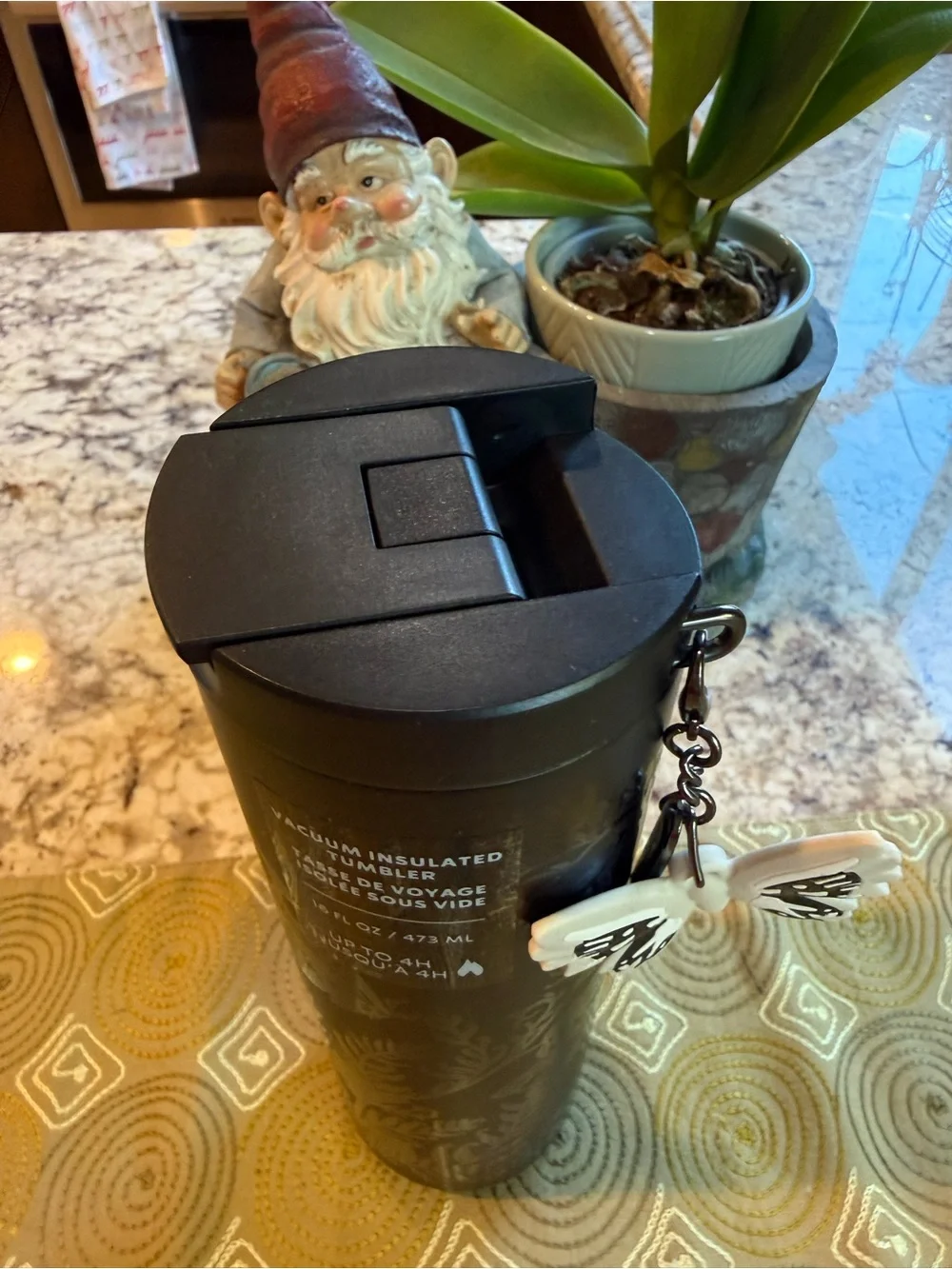 NEW Starbucks 2025 Halloween Onyx Tumbler with Moth Charm (16 oz)